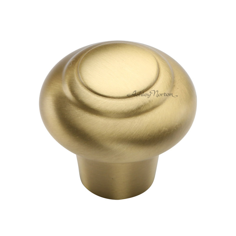 Poignée champignon 1 1/4 po de diamètre, Laiton satiné, 1 1/4"