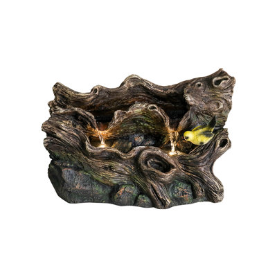 Outdoor Garden Water Fountain - Tree Trunk Fountains with LED Lights