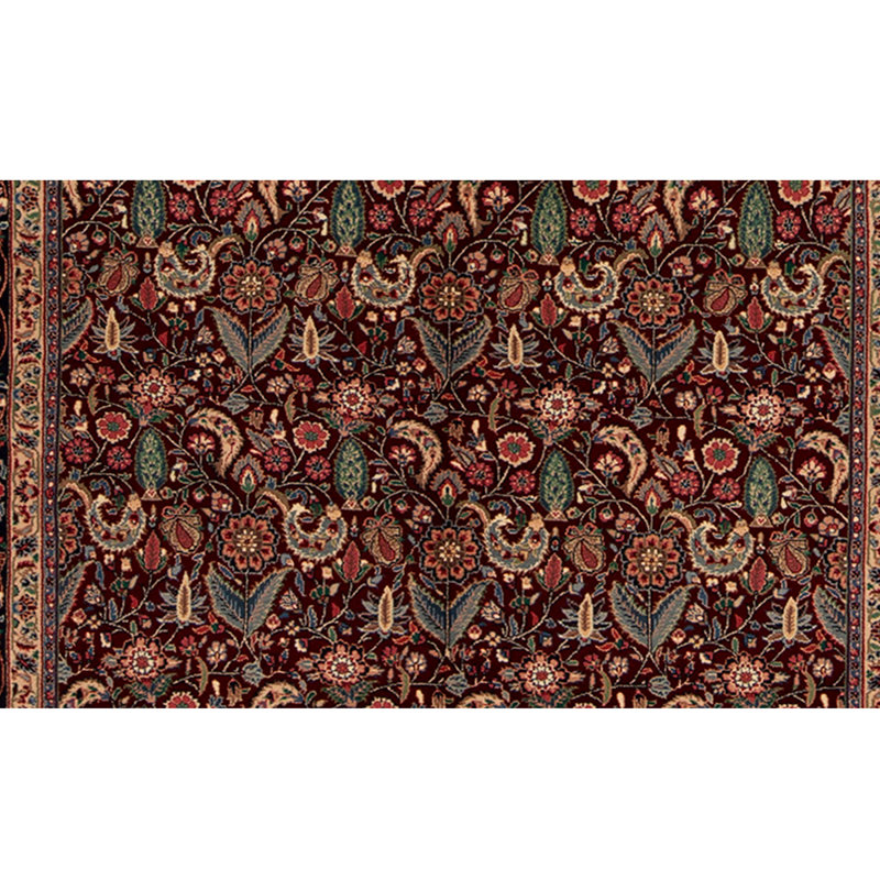 Tapis unique vin / beige noué à la main de haute qualité