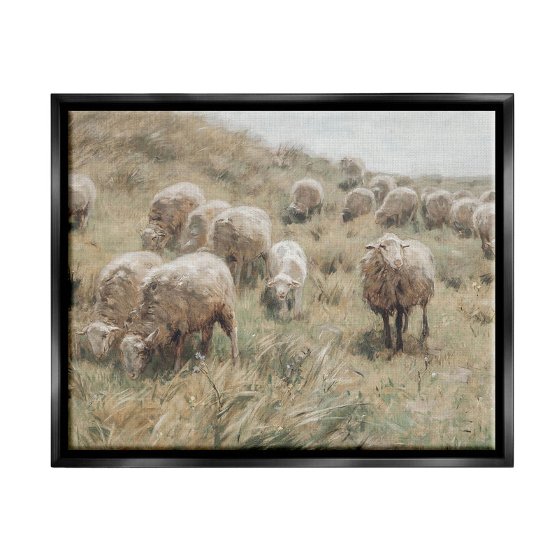 Art mural sur toile flottant, "Rurale", H 17 po x l 21 po x P 1,7 po, Cadre flottant noir de jais