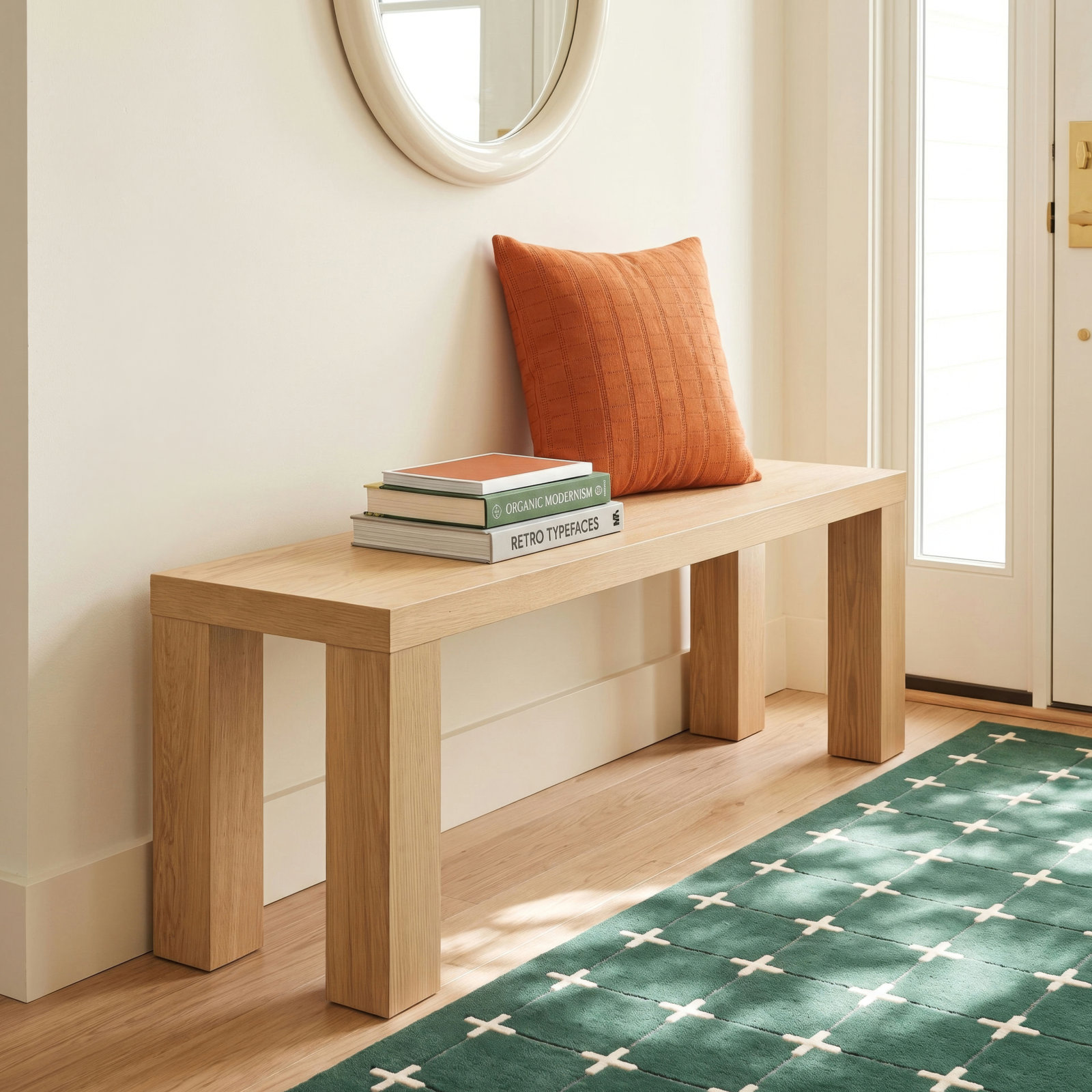 Carson Dining Bench, 19" H x 49" W x 15" D, Oak