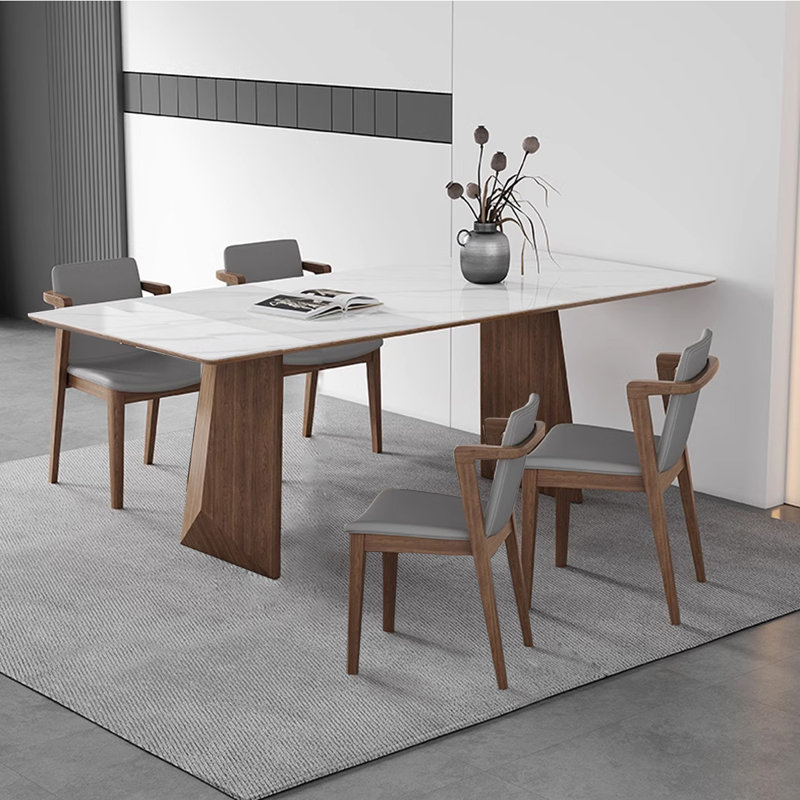 Minimalist Design Modern Rectangular dining table, 29.53"H x 63"L x 31.5"W