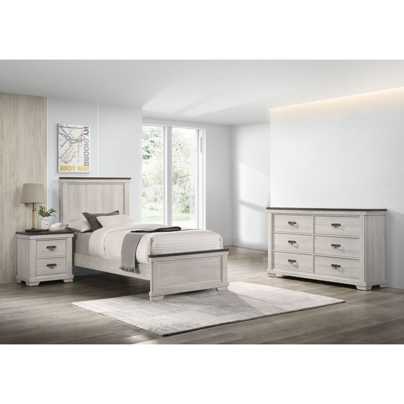 Ensemble de chambre à coucher à panneau Dareck 3-2_Melisent, Simple