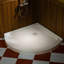 BOIS 36 po X 36 po Base de douche ronde à angle solide de style néo-angle en blanc avec couvercle de drain-115678099