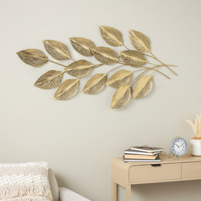 Cole And Grey Stainless Steel Metal Layered Leaf Home Wall Decor