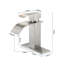 Robinet de salle de bain monocorps et monocorps avec plateau et bec cascade en noir mat (paquet de 1)-111845731