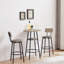 Ensemble de tabourets de bar ronds avec tablette, tabouret rembourré avec dossier gris, l 23,62 po x P 23,62 po x H 35,43 po-935259049