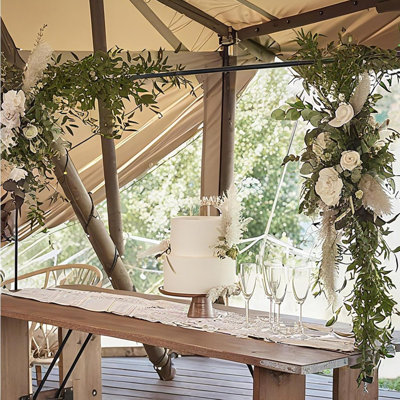 Table Arch Stand, Height-Adjustable Table Arch Stand, Tables Banner Holder, Suitable for Decorative Arches at Parties, Birthdays, Weddings, Christmas and Halloween