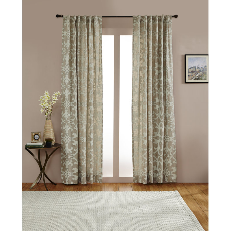 100% Linen Semi Sheer Curtain Single Panel, 51" W x 96" L, Orange