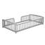 Lit plateforme simple en bois massif pour enfants avec transition pour lit de tout-petit et clôture-131640543