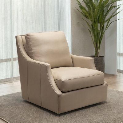 Fauteuil pivotant en cuir véritable de 34,5 po Oska CAL117