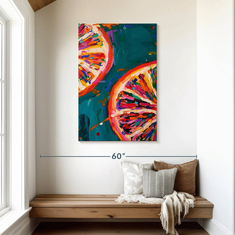 Yarlin Pink Grapefruit Slices, 45" H x 30" W