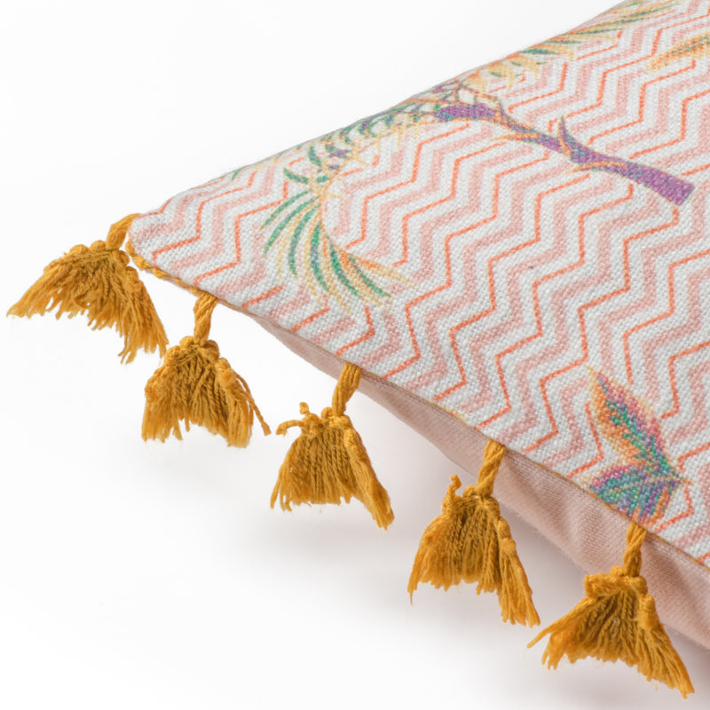 Chamae Floral Square Throw Pillow Cover, Coral