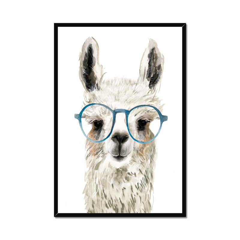 Hip Llama II by Victoria Borges - Painting, 95cm H x 65cm W, Black Framed Paper Print