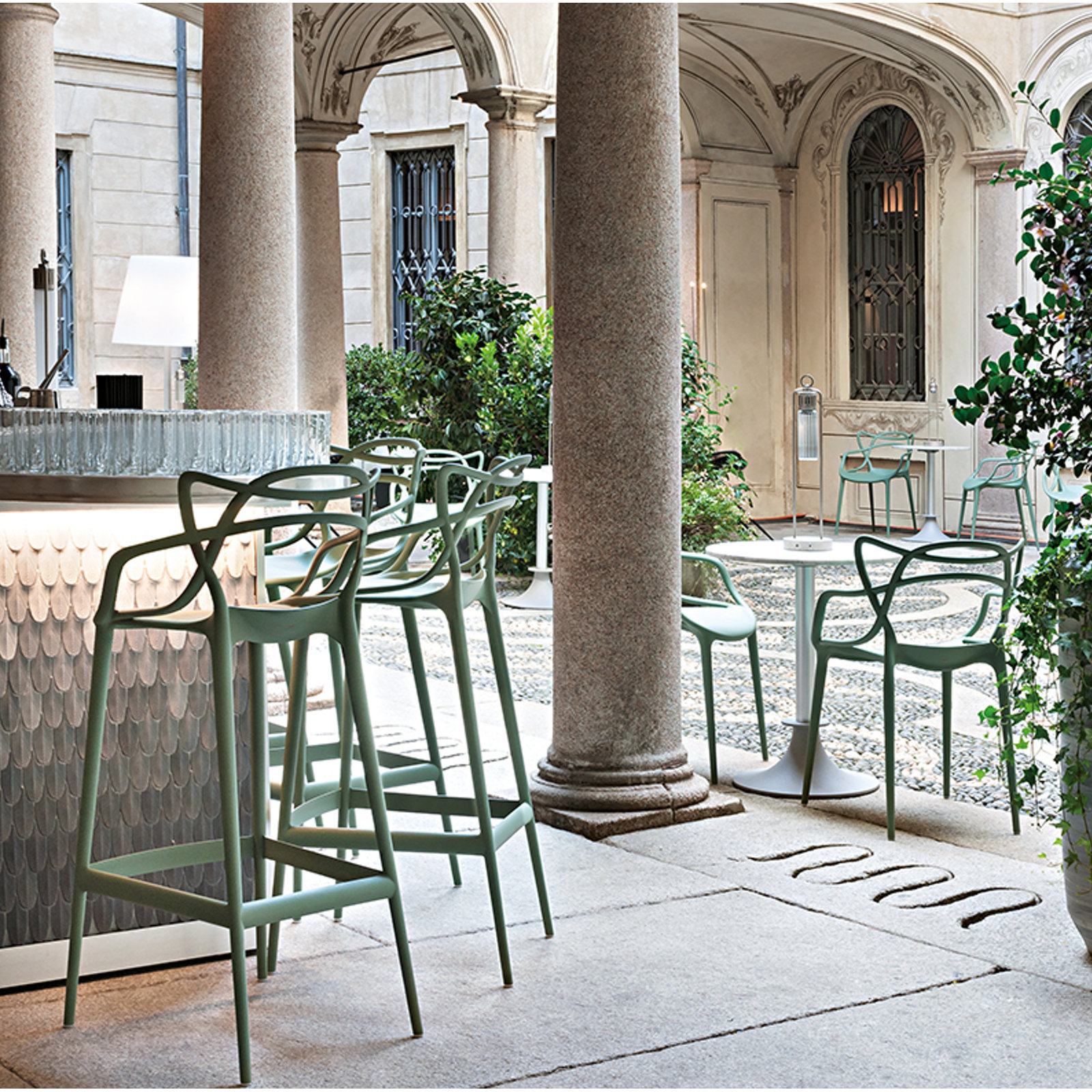 Masters Outdoor Bar Stool, Bar, Sage Green