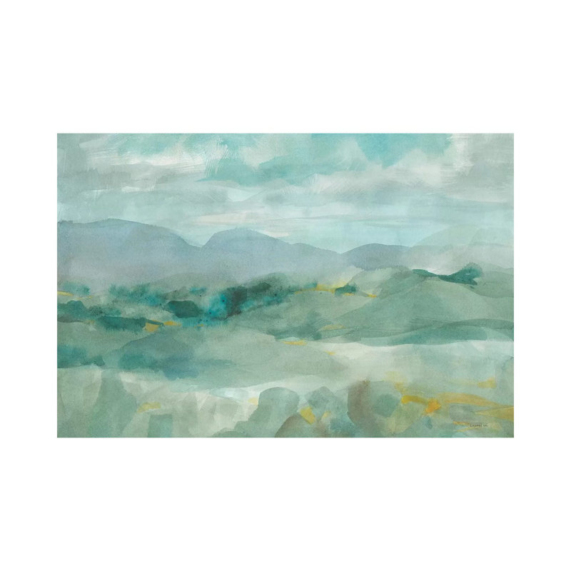 Green Mountain View by Danhui Nai - Wrapped Canvas Painting, 20.32 cm H x 30.48 cm W