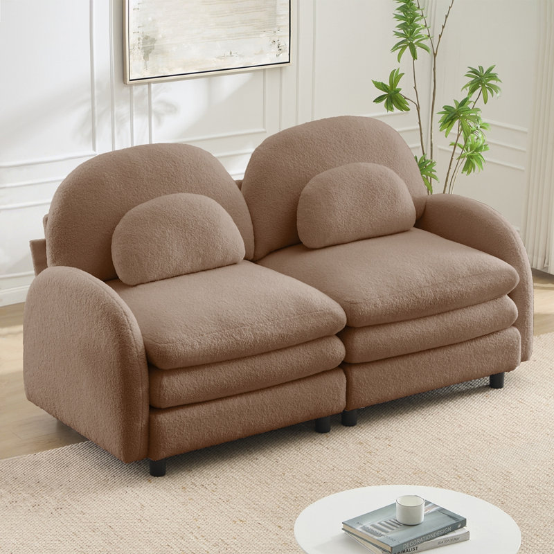 Canapé-lit Teddy, H 35,41 po x l 68,51 po x P 33,81 po, Chameau