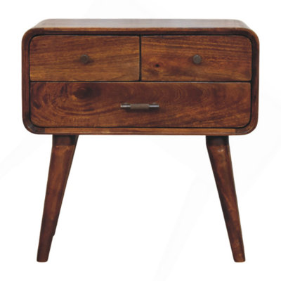 Avora 3-Drawer Chestnut Nightstand