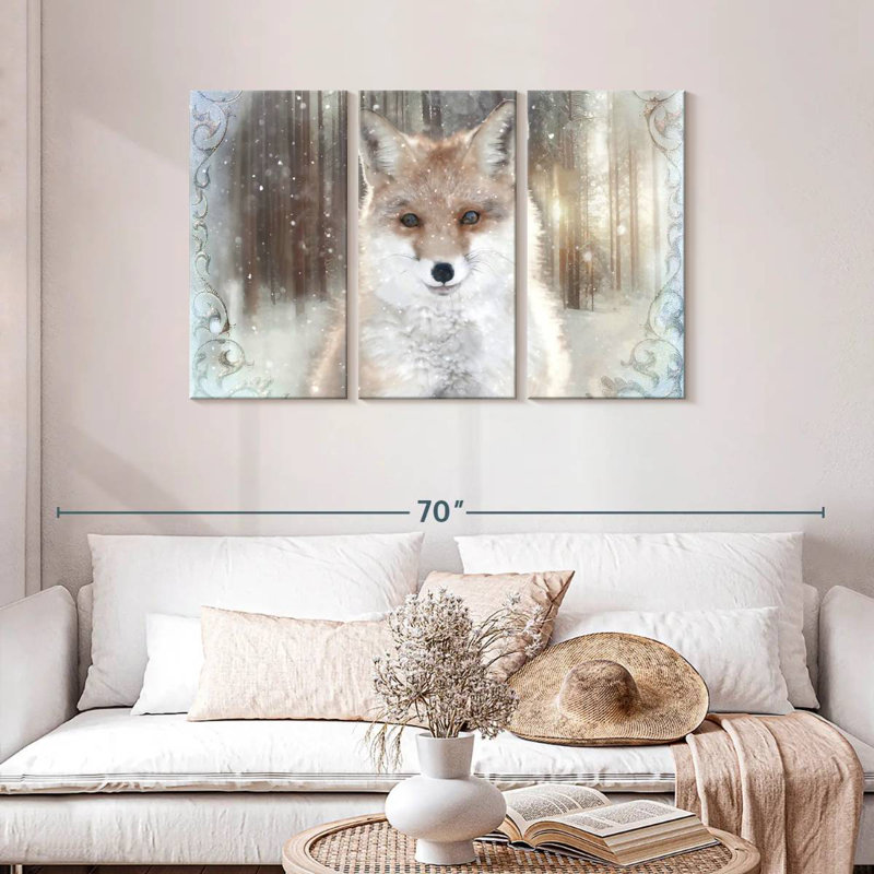 Enchanted Winter Fox, 28" H x 45" W