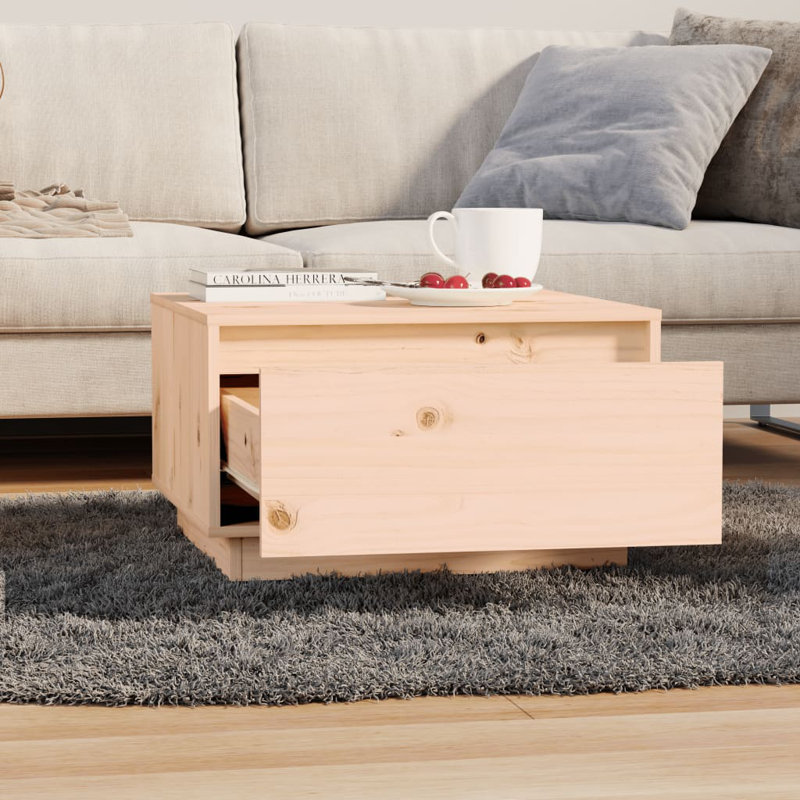 Gouker Solid Coffee Table with Storage, Brown