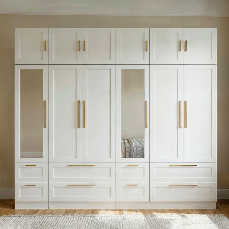 94.4"W Large Wardrobe, White