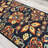 Custom Size Machine Printed Oriental Floral Black Design Runner Rug by Feet-400967654