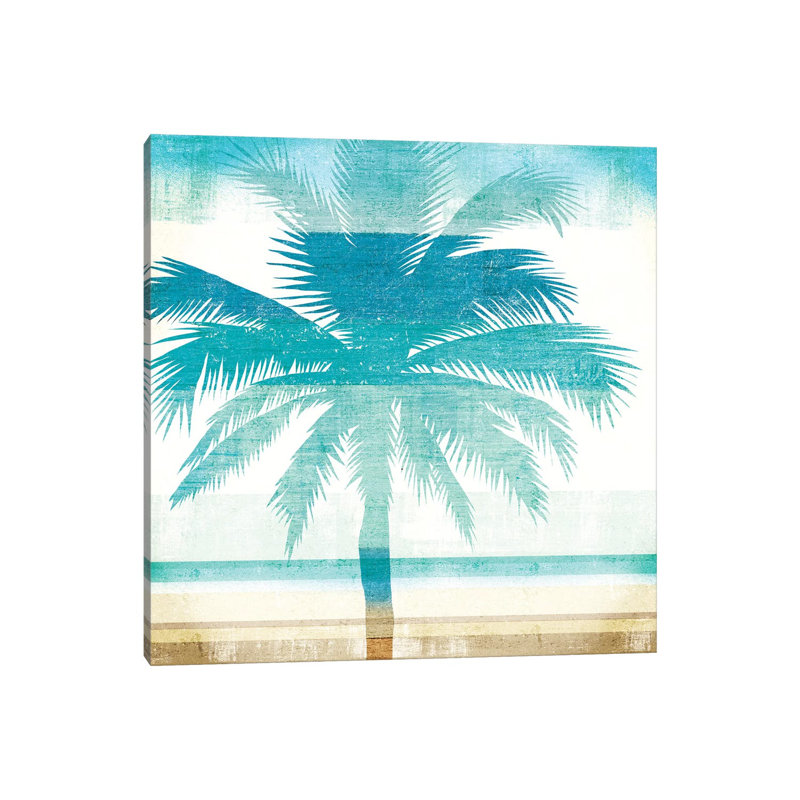 Beachscape Palms II by Michael Mullan - Print on Canvas, 30.48 cm H x 30.48 cm W, Wrapped Canvas