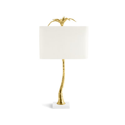 Palm Lamp White Marble Base