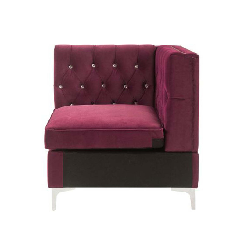 Jaszira modulaire - Wedge, velours bourgogne, Bourgogne