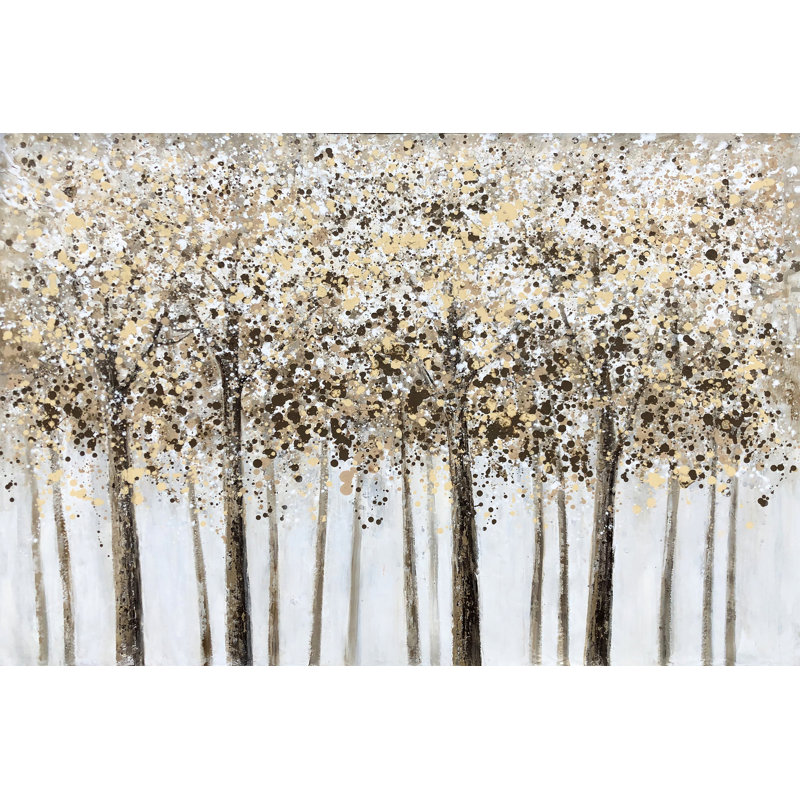 Golden Forest - reproduction d'art sur toile tendue, H 24 po x l 36 po x P 2 po