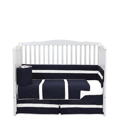 Édredon uni à rayures pour lit de bébé
