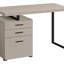 Bureau d'ordinateur, gauche, configuration à droite, tiroirs de rangement, L 48 po, travail, stratifié beige, métal noir-1490002988