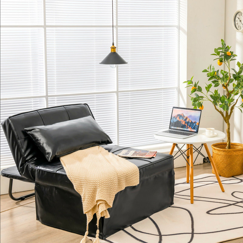 Latitude Run® 4 In 1 Multi-function Sofa Bed Convertible Sleeper Folding Ottoman Black