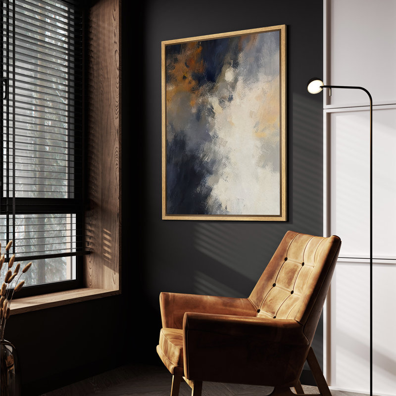 Impression sur toile encadrée noire, grise et brune pour la décoration du salon, Naturel, H 36 po x l 24 po, Cadre flottant