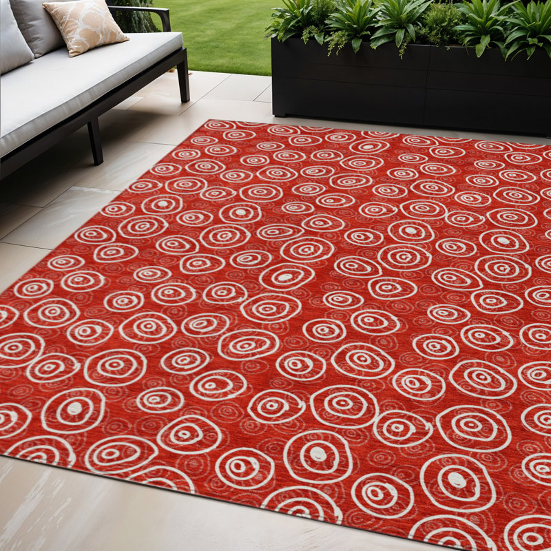 Tapis intérieur lavable à motif géométrique ivoire 5 pi x 8 pi