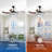 48 in. Retractable LED Ceiling Fan Light with Remote, Dimmable, 3 Color Temperatures