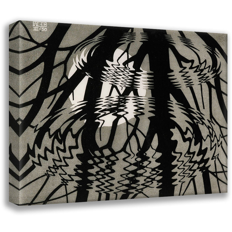 Toile tendue Rippled Surface par M.C.Escher, H 28 po x l 40 po