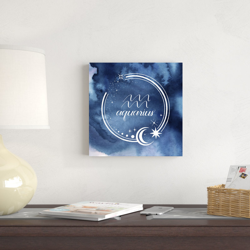«Watercolor Astrology XI» par Grace Popp - art textuel sur toile tendue, H 12 po x l 12 po