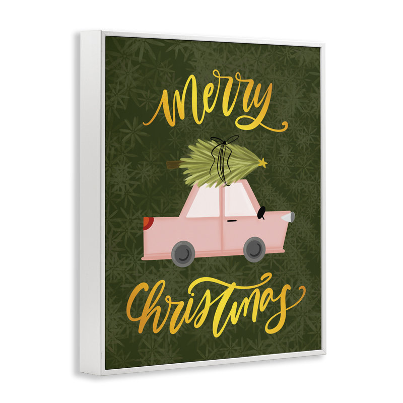 Voiture avec arbre de Noël, estampe numérique, design par Isabela Schielke, H 14 po x l 11 po