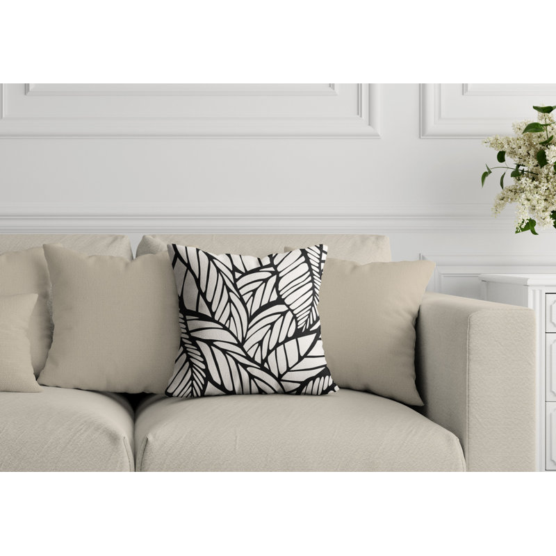 Housse et insert de coussin extérieur d'extérieur, 19 po x l 19 po, Noir