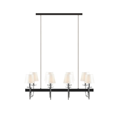 Lustre traditionnel 8 lumières avec abat-jour tambour