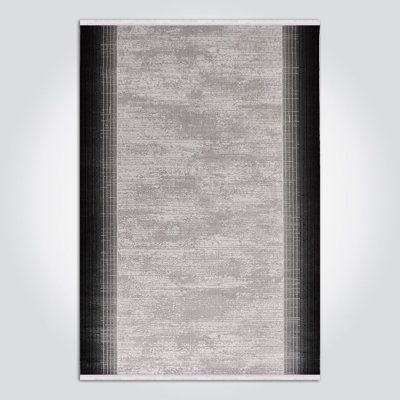 Modern Gray Machine Washable Non-Slip Area Rug