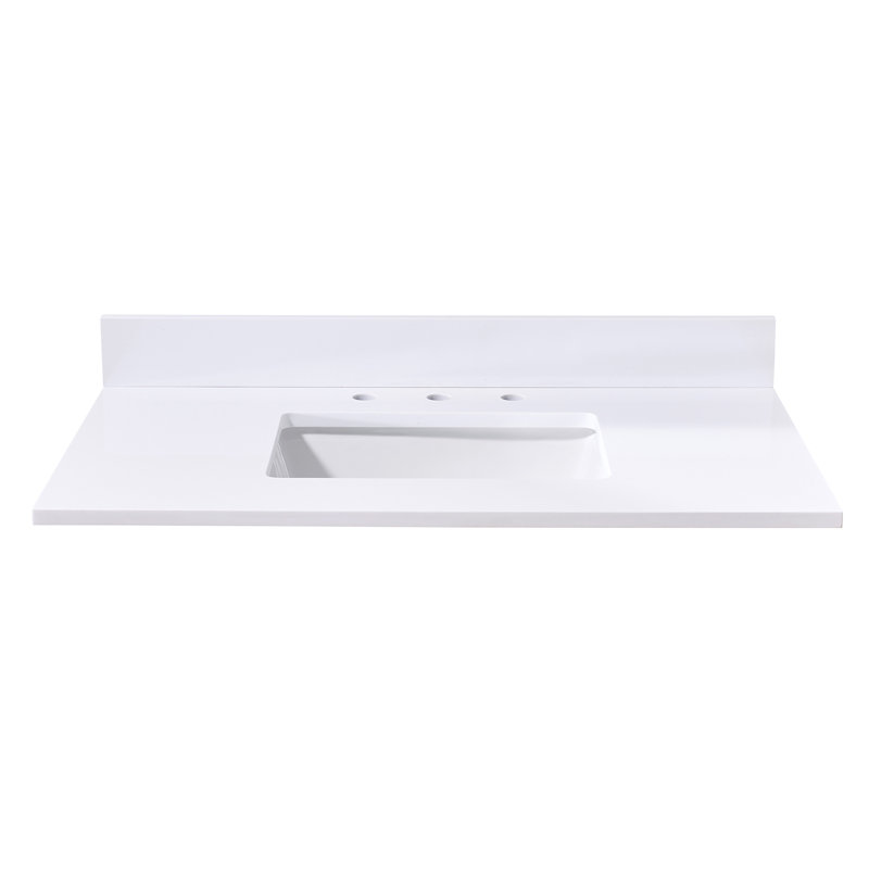 37-Inch Snow White Composite Stone Vanity Top with Sink