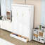 Lit escamotable double en bois avec tiroirs de rangement doubles
