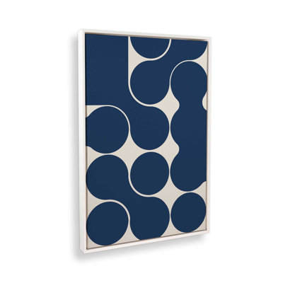 Impression sur toile sculpturale à géométrie bleue
