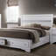 Queen Size Panel Headboard with 1pc Bed &amp; Drawers, Contemporary White, No Box Spring Needed, 83 1/8"L X 63 3/8"W X 50 1/4"H, Sturdy &amp; Beautiful Bedroom Furniture-63212434-63212447