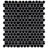 Metro Penny Glossy Black 9-3/4" x 11-1/2" Porcelain Mosaic Floor and Wall Tile