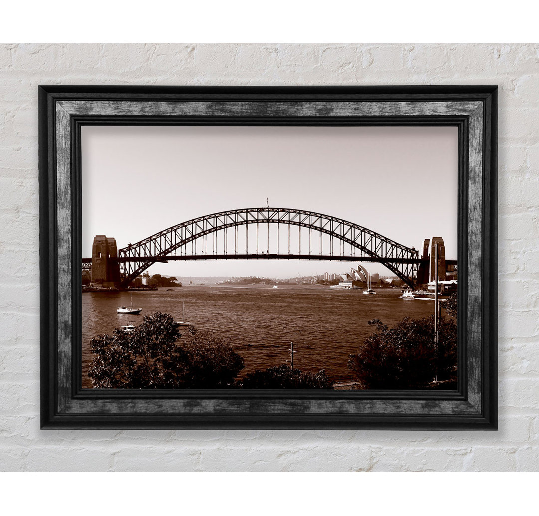 Sydney Harbour Bridge Retro Sepia - Einzelner Bilderrahmen Kunstdrucke