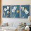 FLORAL Series CL - 3 pièces sur toile tendue avec châssis encadré-92145531-92145473