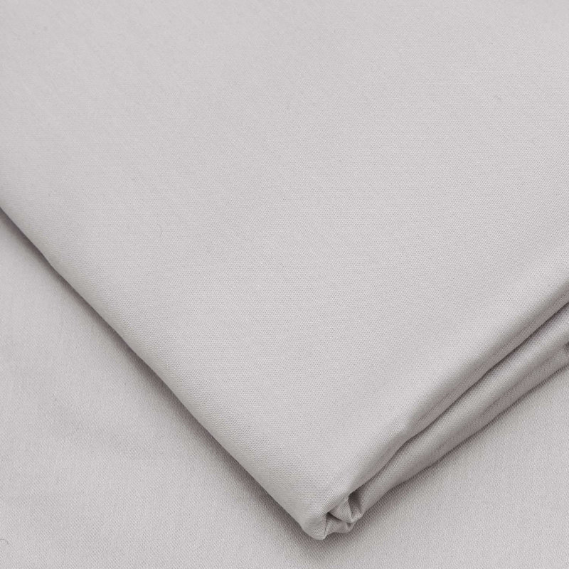 Luxury Satin Fitted Sheet, Light Grey, 39 x 75 + 12 Deep Pocket | 100% Cotton Satin, 210 Thread Count | Soft, Breathable, and Machine Washable for Ultimate Comfort and Style